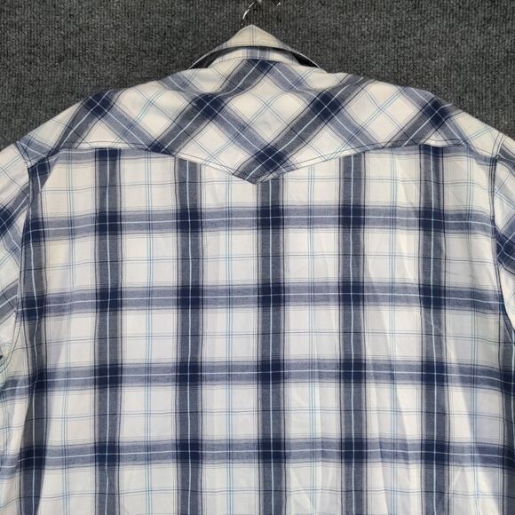 RK Brand Men's Western Snap Shirt Multi Large Short Sleeve Plaid Pockets - Picture 6 of 12